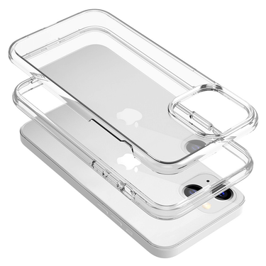 iPhone 15 Pro Clear Shockproof Case Cover with Drop Protection - Tough Build, Scratch Resistant, Wireless Charging Compatible - Clear Black